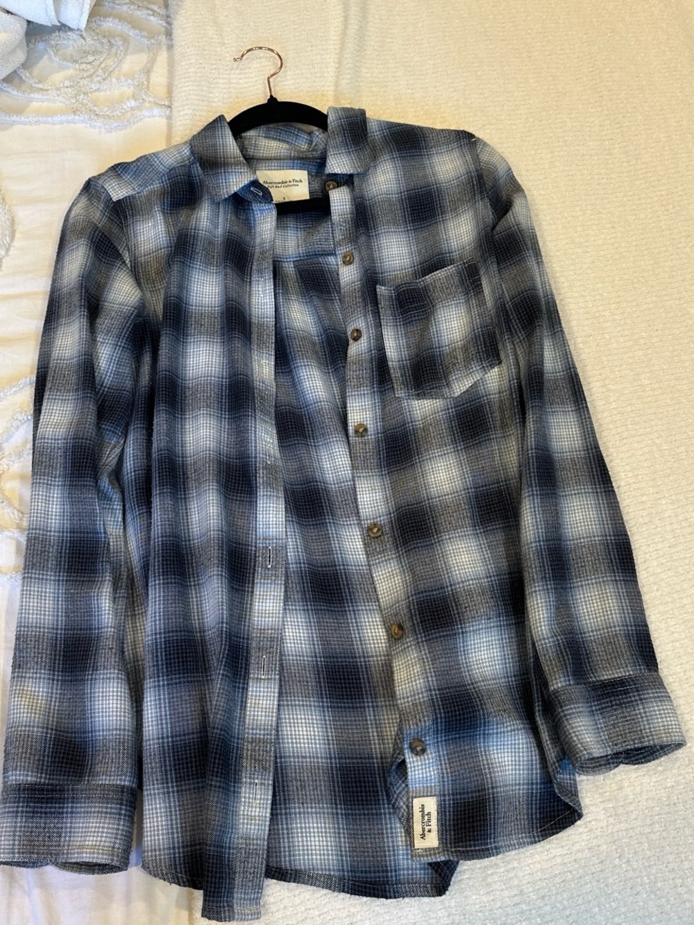 Abercrombie & Fitch Blue Gradient Plaid Shirt